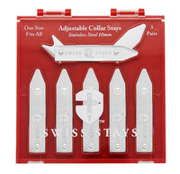 Swiss Stays 3 pack Adjustable Stainless Steel Collar Stays Collar Stays Swiss Stays