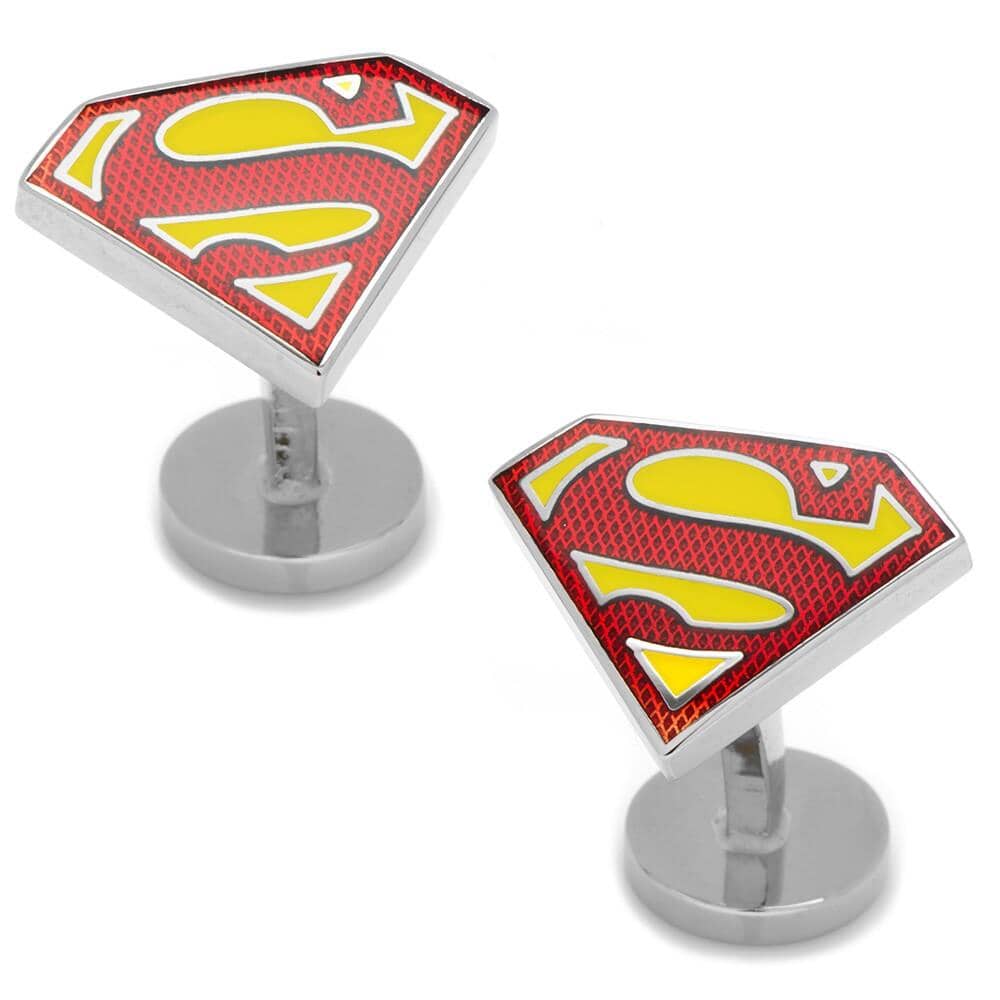 Superman Shield Cufflinks in Red and Yellow Novelty Cufflinks DC Comics Superman Shield Cufflinks in Red and Yellow 