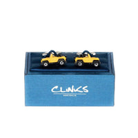 Yellow Jeep Cufflinks Novelty Cufflinks Clinks Australia