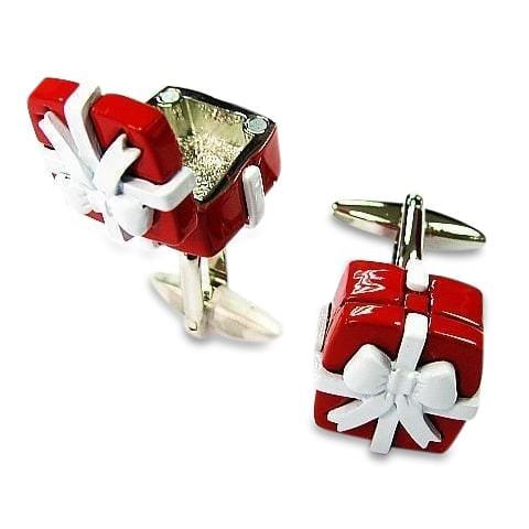 Red Gift Box Cufflinks Novelty Cufflinks Clinks Australia Red Gift Box Cufflinks 