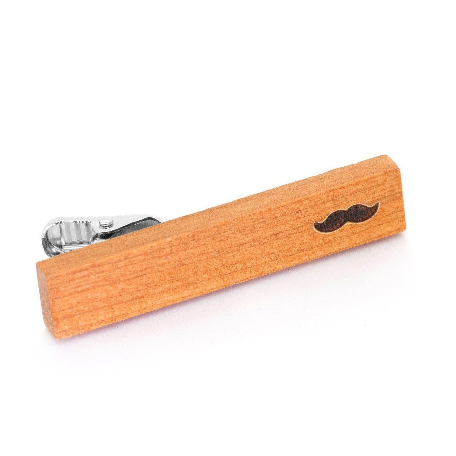 Wood Moustache Stamp Tie Clip Tie Clips Clinks 