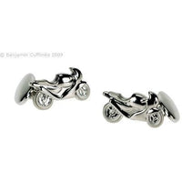 Silver Motorbike on Chain Cufflinks Novelty Cufflinks Clinks Australia Motorbike on Chain Cufflinks - Silver Plated