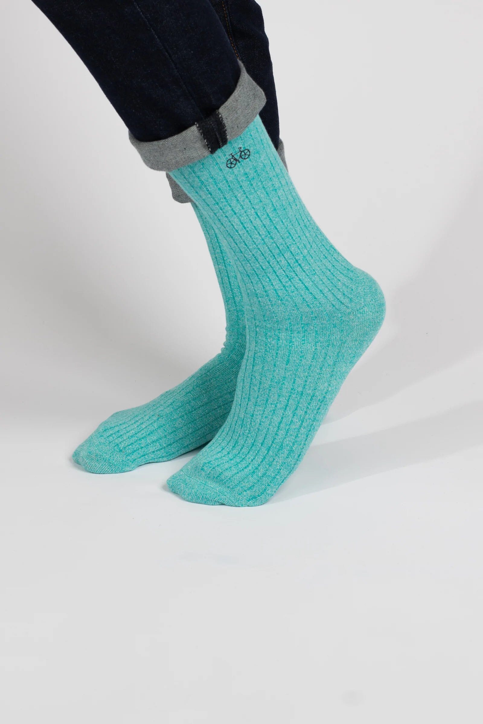 Aqua Marle Ribbed Socks Socks Clinks 