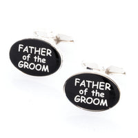 Father of the Groom Black and Silver Wedding Cufflinks Round Wedding Cufflinks Clinks Australia
