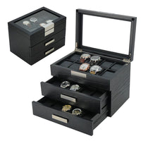 Black Wooden Watch Box for 30 watches Watch Boxes Clinks