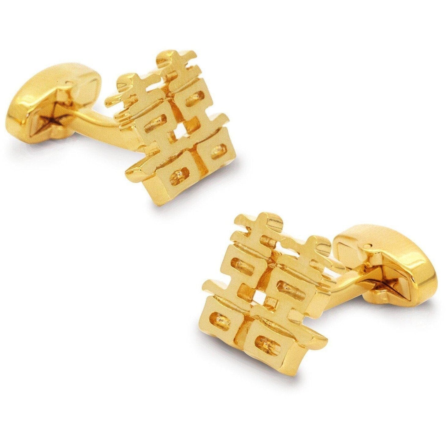 Chinese Symbol of Double Happiness Gold Novelty Cufflinks Clinks Australia 