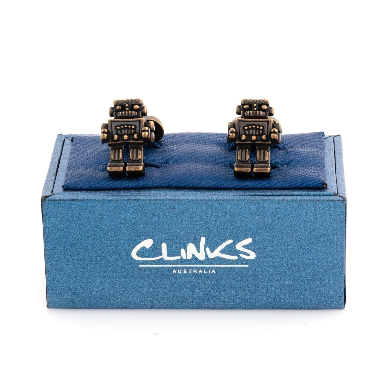 Robot Cufflinks in Antique Burnished Gold Novelty Cufflinks Clinks Australia 