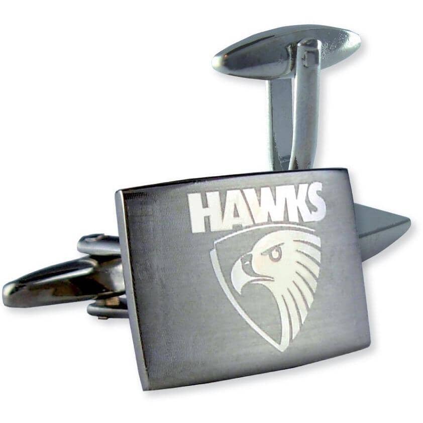 Silver Hawthorne Hawks AFL Cufflinks Novelty Cufflinks AFL Silver Hawthorne Hawks AFL Cufflinks 