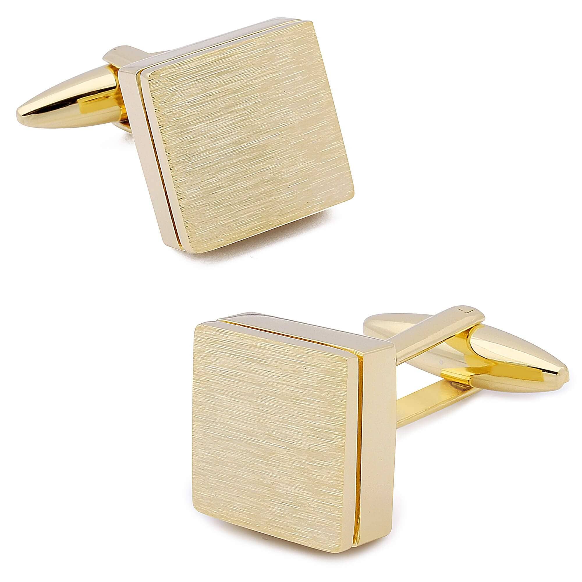 Brushed Gold Square Cufflinks Classic & Modern Cufflinks Clinks Australia Default 