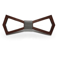 Dark Wood Outline Adult Bow Tie in Houndstooth Bow Ties Clinks Australia Dark Wood Outline Adult Bow Tie in Houndstooth
