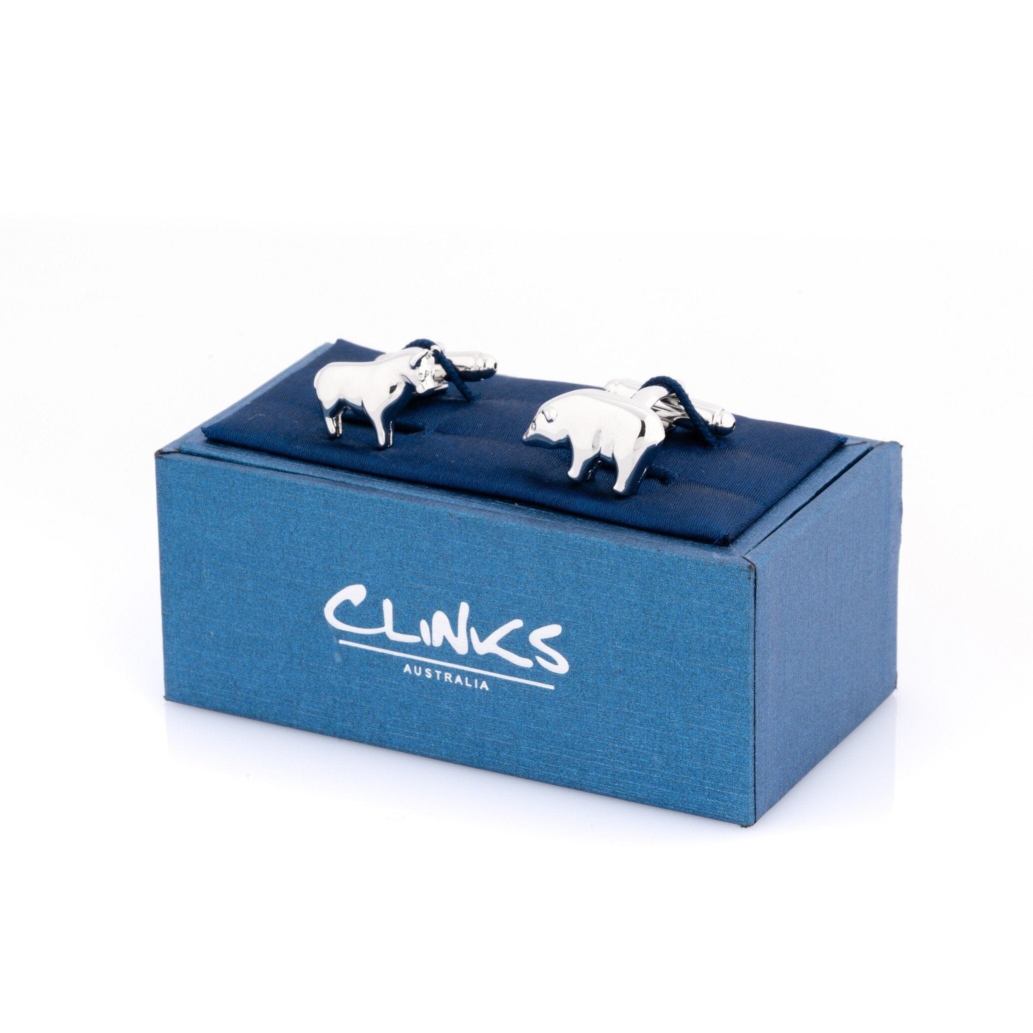 Bull and Bear Silver Cufflinks Novelty Cufflinks Clinks Australia 