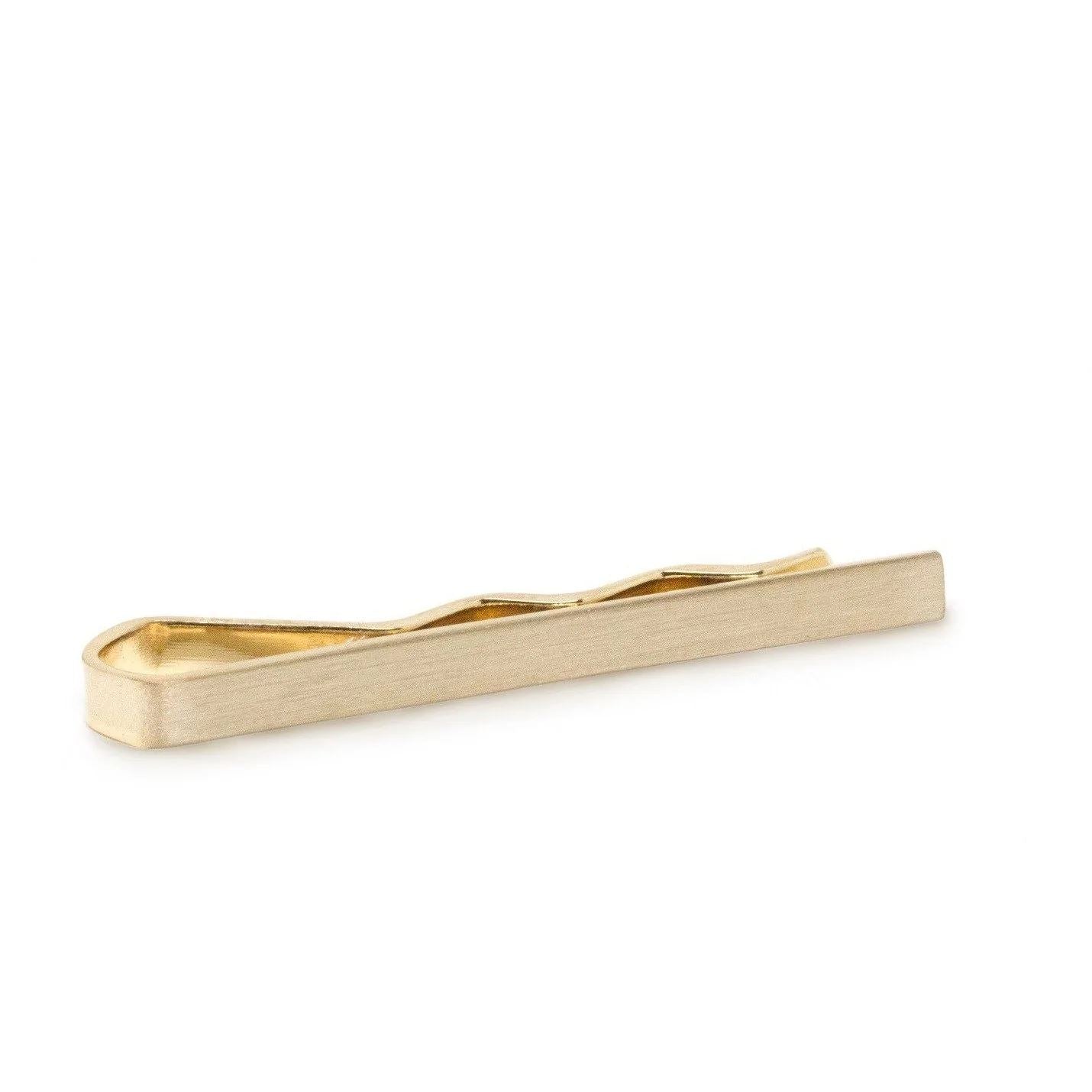 Wavy Brushed Gold Tie Bar Tie Clips Clinks 