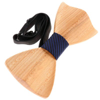 Light Wood Navy Textured Adult Bow Tie Bow Ties Clinks