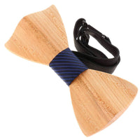 Light Wood Navy Textured Adult Bow Tie Bow Ties Clinks