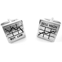Buy Low Sell High Silver Cufflinks Novelty Cufflinks Clinks Australia Buy Low Sell High Silver Cufflinks