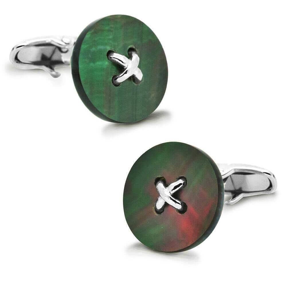 Black Mother of Pearl Button Cufflinks Classic & Modern Cufflinks Clinks Australia 