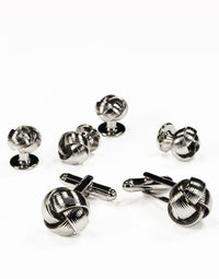 Silver Love knots Cufflinks and Stud Set Stud Sets Cristoforo Cardi Default