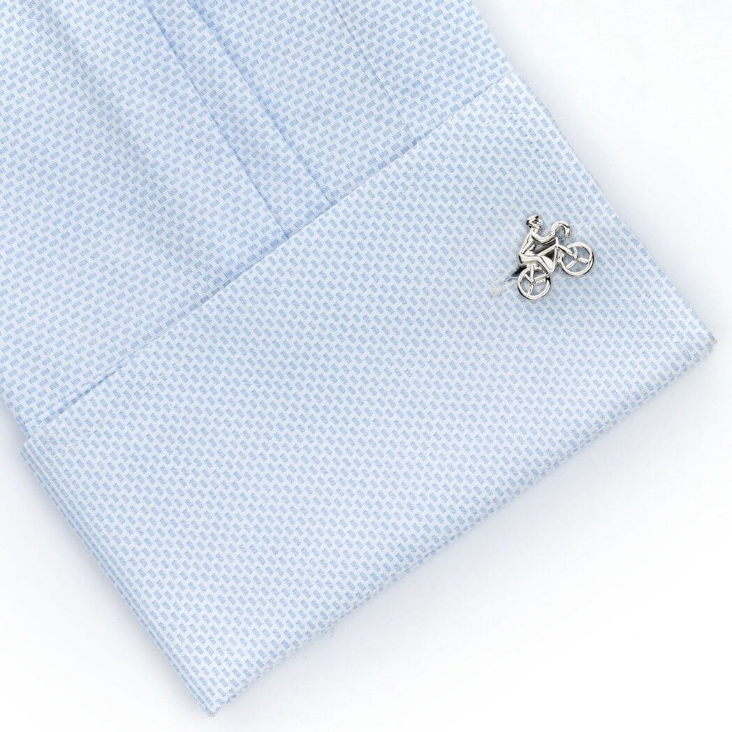 Silver Bicycle Cyclist Cufflinks Novelty Cufflinks Clinks Australia 