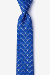 Scales Of Justice Skinny Tie in Blue Ties Alynn
