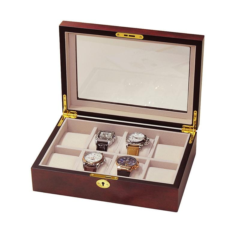 Cherry Wooden Watch Box for 8 Watches Watch Boxes Clinks 