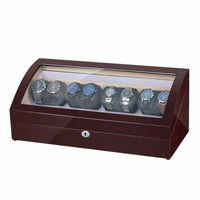 Avoca Watch Winder Box for 8 + 8 Watches in Mahogany Watch Winder Boxes Clinks