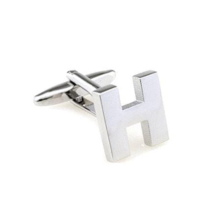 Silver Cut Out Initial Letter Cufflinks Classic & Modern Cufflinks Clinks Australia 