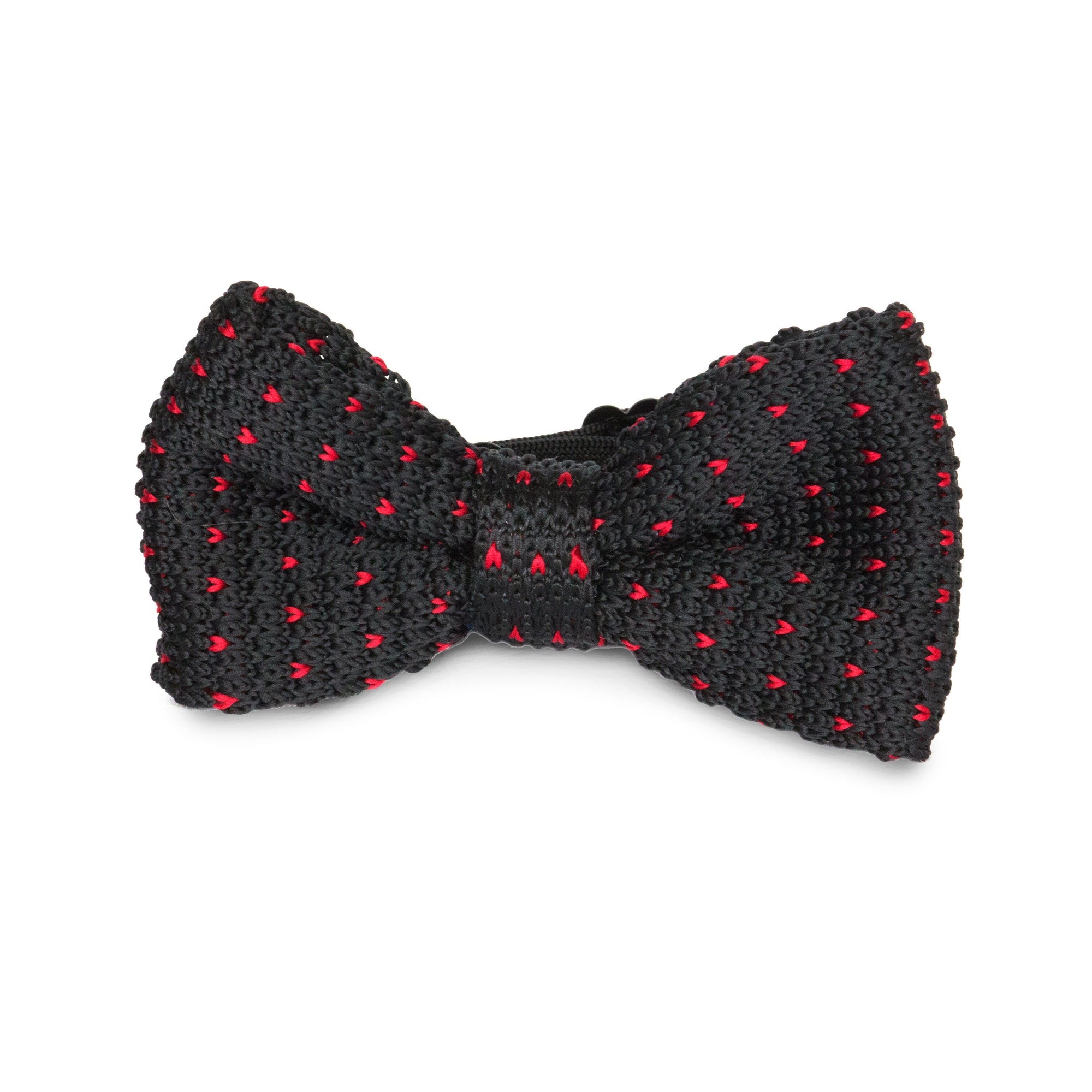 Black/Red Dot Adult Knit Bowtie Bow Ties Clinks Australia Black/Red Dot Adult Knit Bowtie 