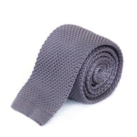 Dark Grey Knitted Tie Ties Cuffed.com.au