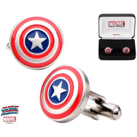 Captain America Colour Shield Cufflinks Novelty Cufflinks Marvel Comics Captain America Colour Shield Cufflinks