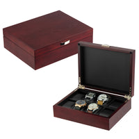 Natural Cherry Wooden Watch Box for 8 Watches Watch Boxes Clinks