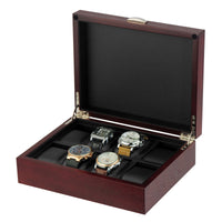 Natural Cherry Wooden Watch Box for 8 Watches Watch Boxes Clinks