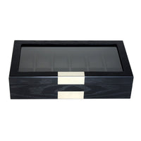 12 Slots Black Wooden Watch Box Watch Boxes Clinks