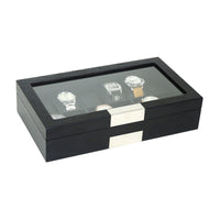 12 Slots Black Wooden Watch Box Watch Boxes Clinks