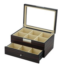 Ebony Wooden Tie Box for 12 Storage Boxes Clinks