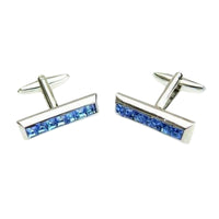 Blue Crystal Bar Cufflinks Classic & Modern Cufflinks Clinks Australia