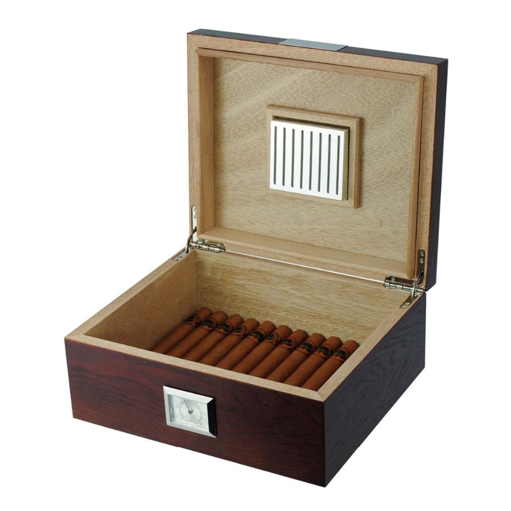 25 CT Dark Cherry Cigar Humidor Mahogany Lining Box for Cigars Cigar Boxes Clinks 