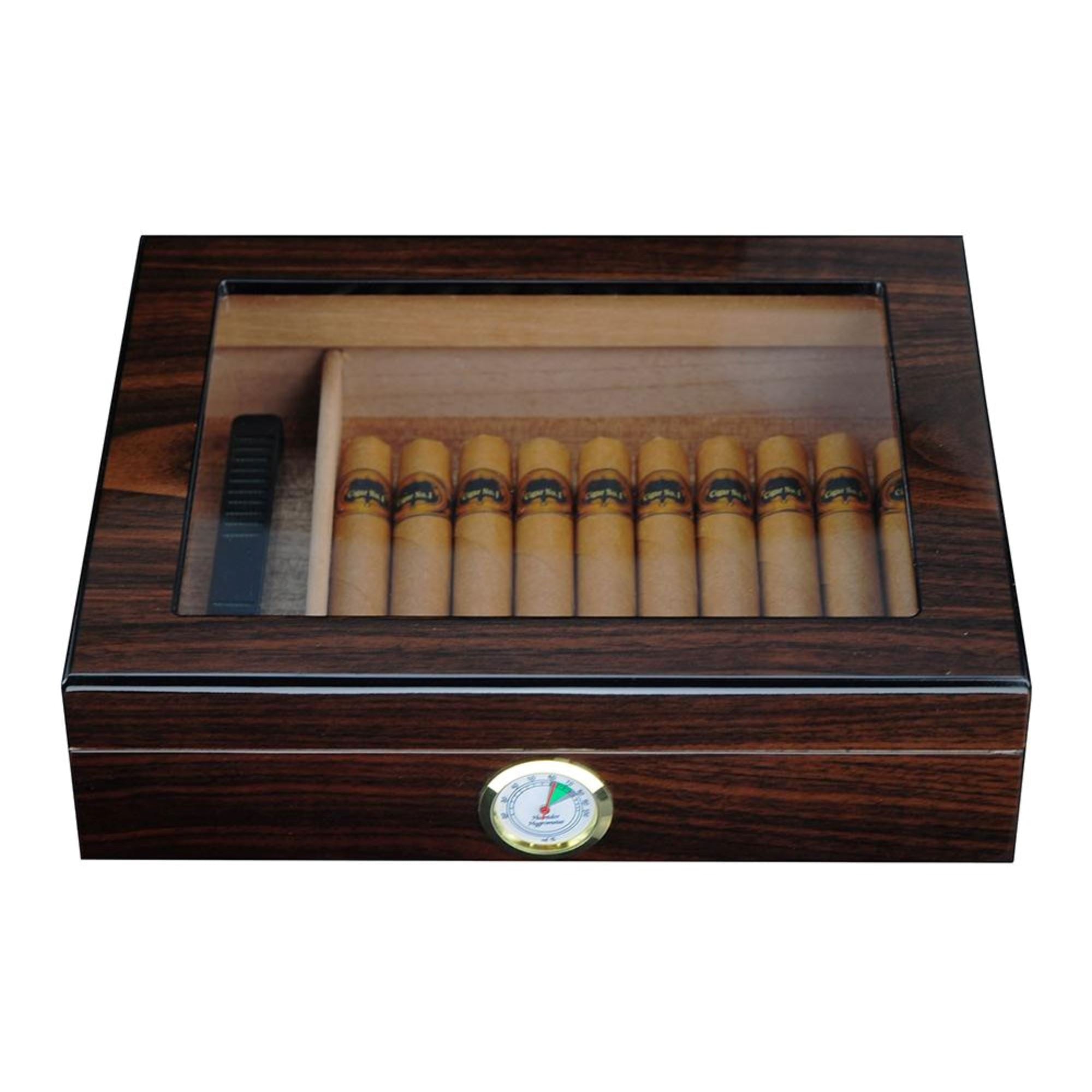 12-20 CT Walnut Cigar Humidor Spanish Cedar Box for Cigars Cigar Boxes Clinks 