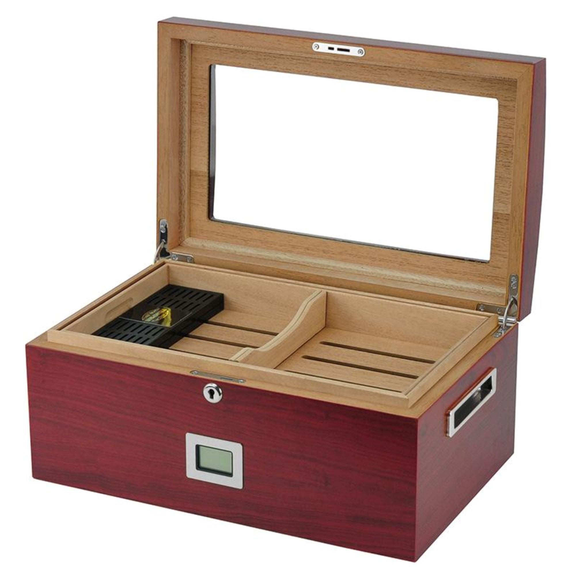 50-100 CT Cherry Cigar Humidor Spanish Cedar Box for Cigars Cigar Boxes Clinks 