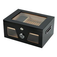 100 CT Black Cigar Humidor Spanish Cedar Box for Cigars Cigar Boxes Clinks
