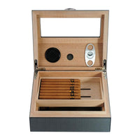 50 CT Carbon Fibre Cigar Humidor Wooden Cabinet for Cigars Cigar Boxes Clinks