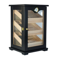 150 CT Black Cigar Humidor Wooden Cabinet for Cigars Cigar Boxes Clinks
