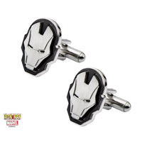 Iron Man Helmet Cufflinks in Black and Silver Novelty Cufflinks Marvel Comics