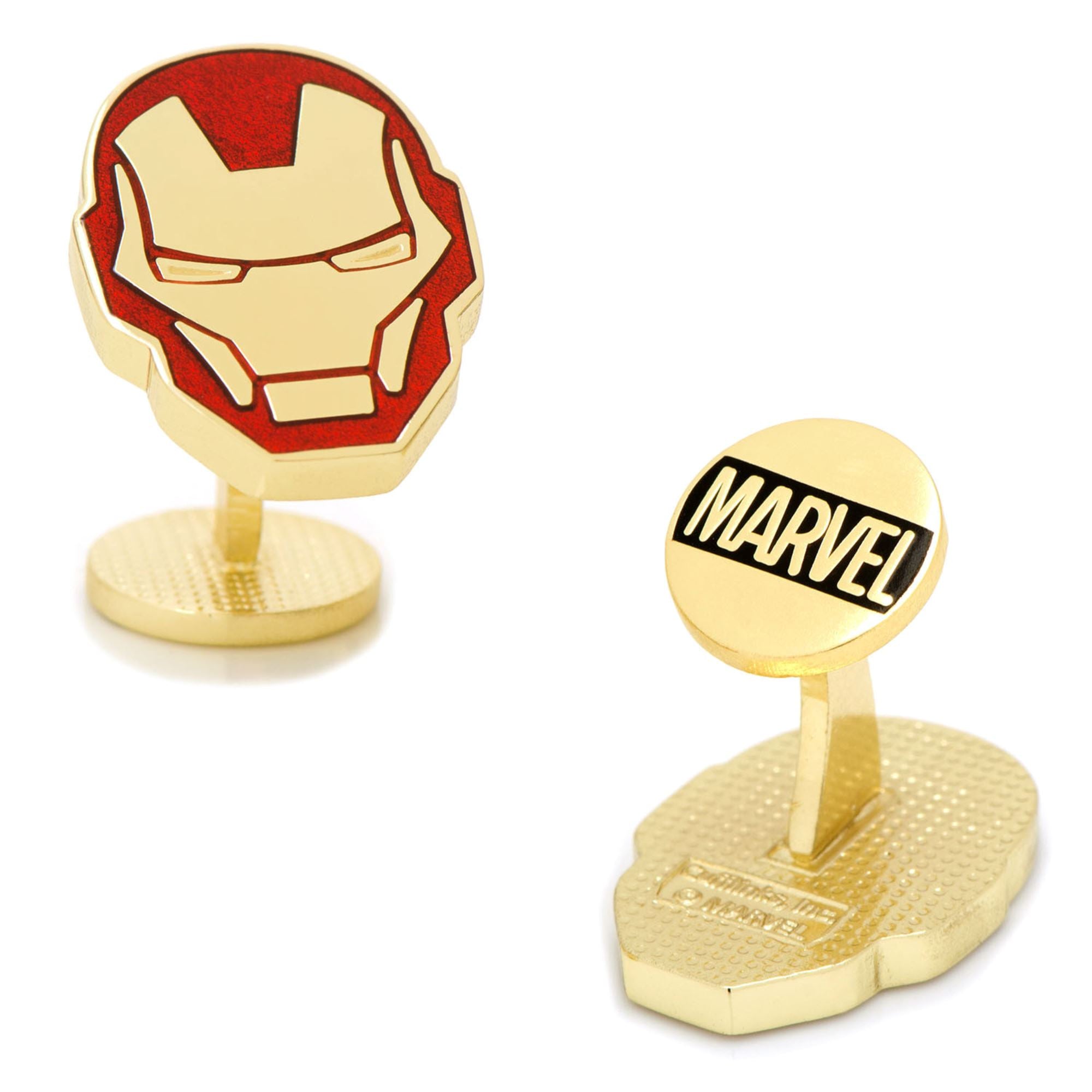 Iron Man Helmet Cufflinks in Red and Gold Novelty Cufflinks Marvel Comics Iron Man Helmet Cufflinks in Red and Gold 