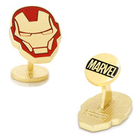 Iron Man Helmet Cufflinks in Red and Gold Novelty Cufflinks Marvel Comics Iron Man Helmet Cufflinks in Red and Gold