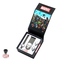 Marvel Punisher Gift Set with Cufflinks Tie Bar and Money Clip Novelty Cufflinks Marvel Comics