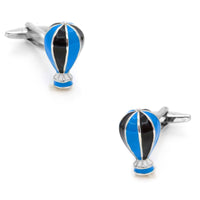 Hot Air Balloon Cufflinks Blue and Black Novelty Cufflinks Clinks Australia Hot Air Balloon Cufflinks Blue and Black