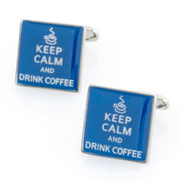 Keep Calm and Drink Coffee Novelty Cufflinks Clinks Australia