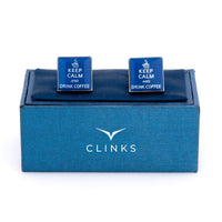 Keep Calm and Drink Coffee Novelty Cufflinks Clinks Australia