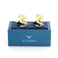 Golden Lucky Chinese Dragon Cufflinks Novelty Cufflinks Clinks Australia