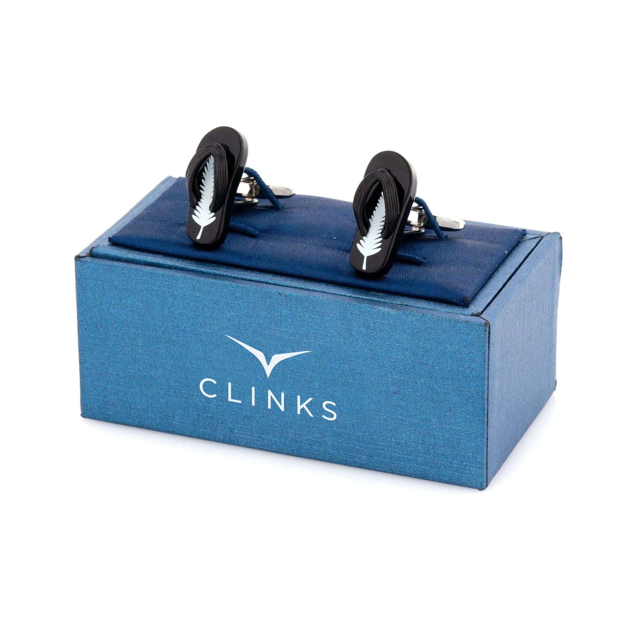 New Zealand Silver Fern Kiwi Jandals Novelty Cufflinks Clinks Australia 